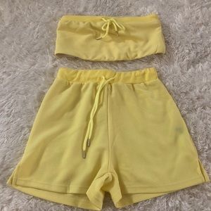 NWOT Yellow two piece set